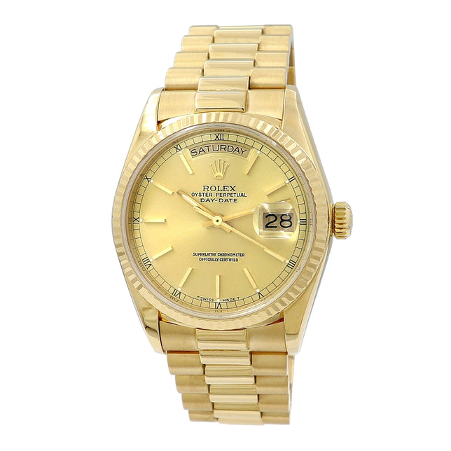 36mm Rolex 18k Yellow Gold Oyster Perpetual Daydate Watch