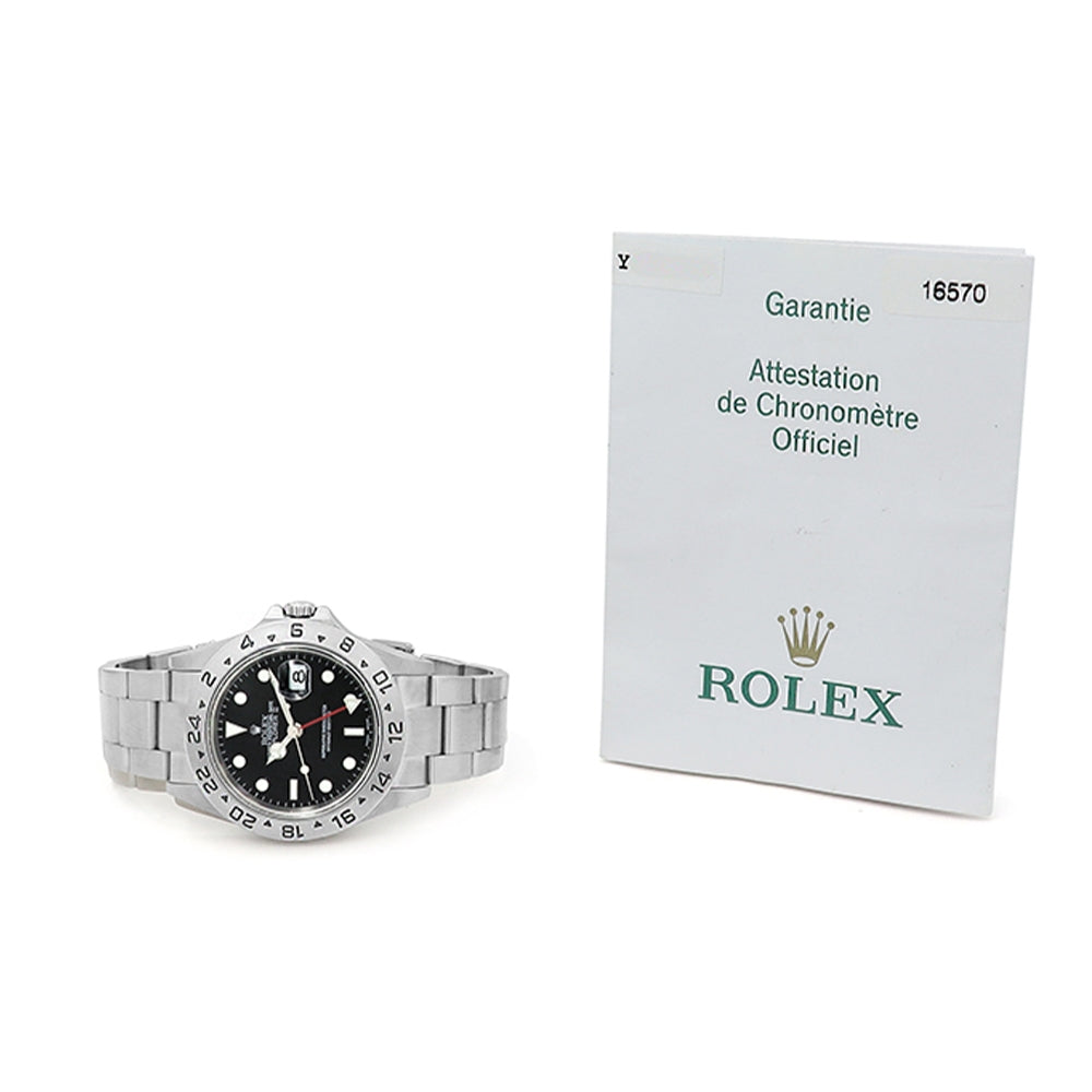 40mm Rolex Stainless Steel Explorer II Watch.