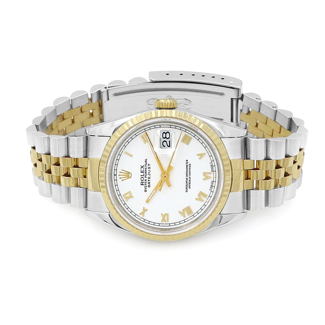 36mm Rolex 18k Yellow Gold And Stainless Steel Datejust Watch