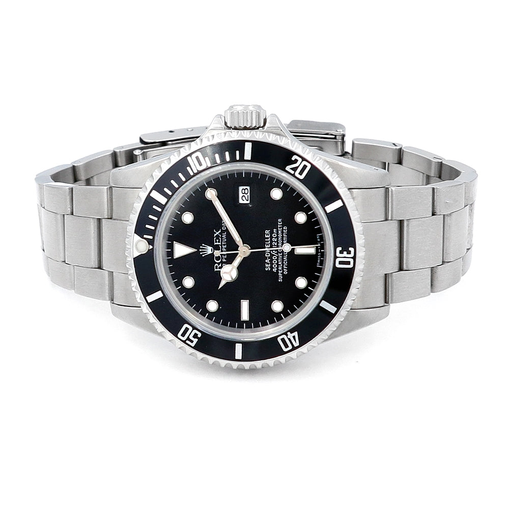 40mm Rolex Stainless Steel  Sea Dweller Watch. Black Dial
