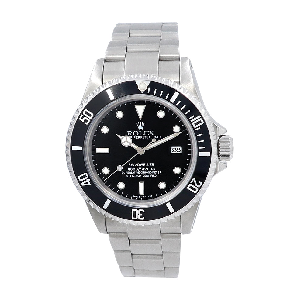 40mm Rolex Stainless Steel  Sea Dweller Watch. Black Dial