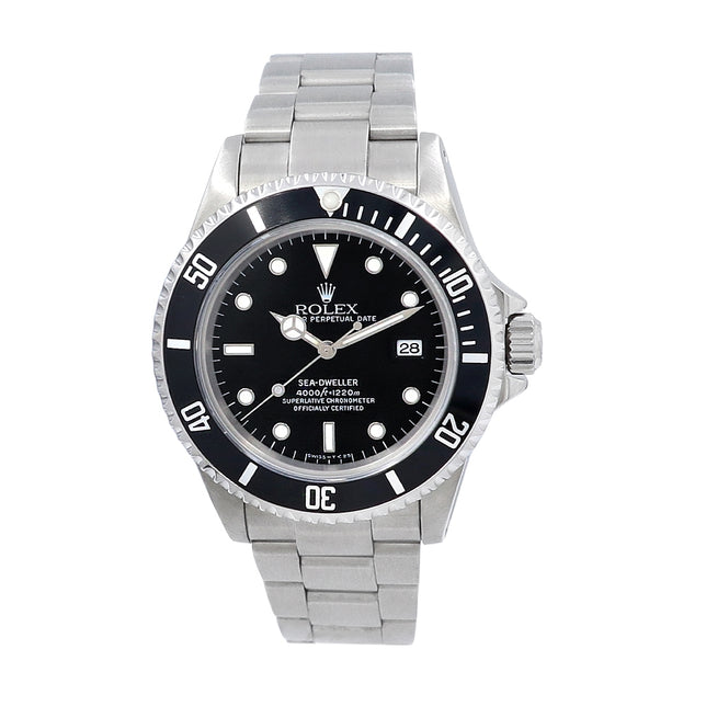 40mm Rolex Stainless Steel  Sea Dweller Watch. Black Dial