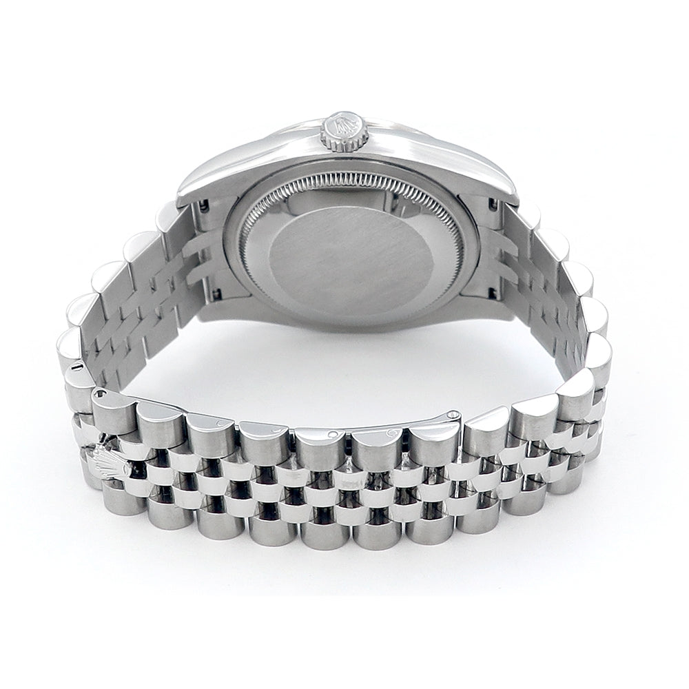36mm Stainless Steel Datejust MOP With White Gold Diamond Bezel Watch.
