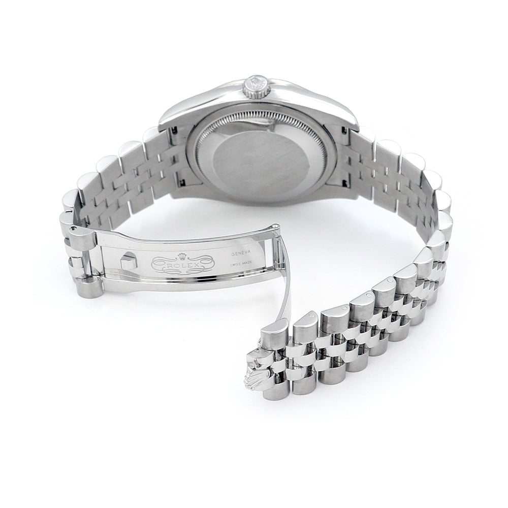 36mm Stainless Steel Datejust MOP With White Gold Diamond Bezel Watch.