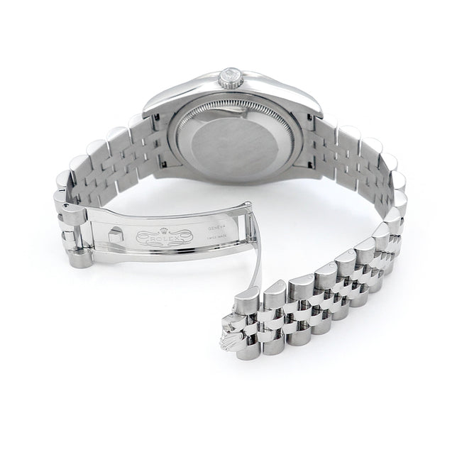 36mm Stainless Steel Datejust MOP With White Gold Diamond Bezel Watch.