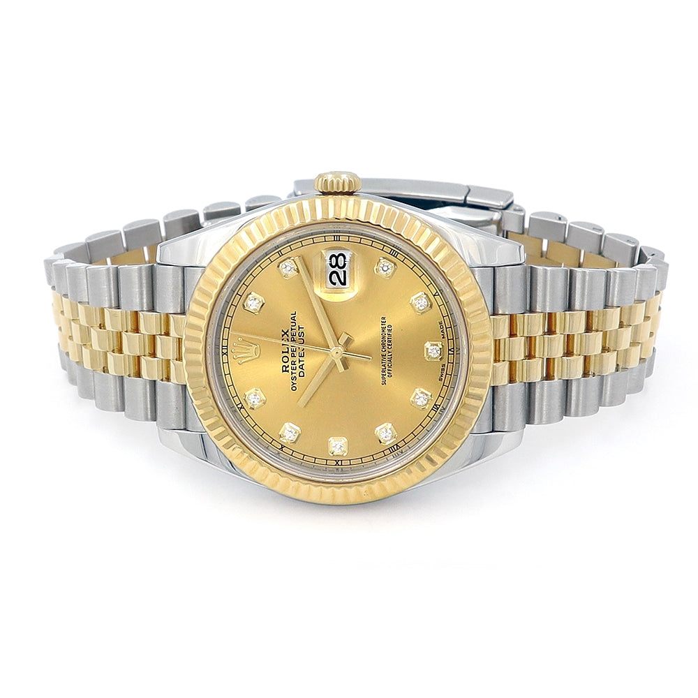41mm Two tone "Datejust 41" 10R Diamond Dial Watch