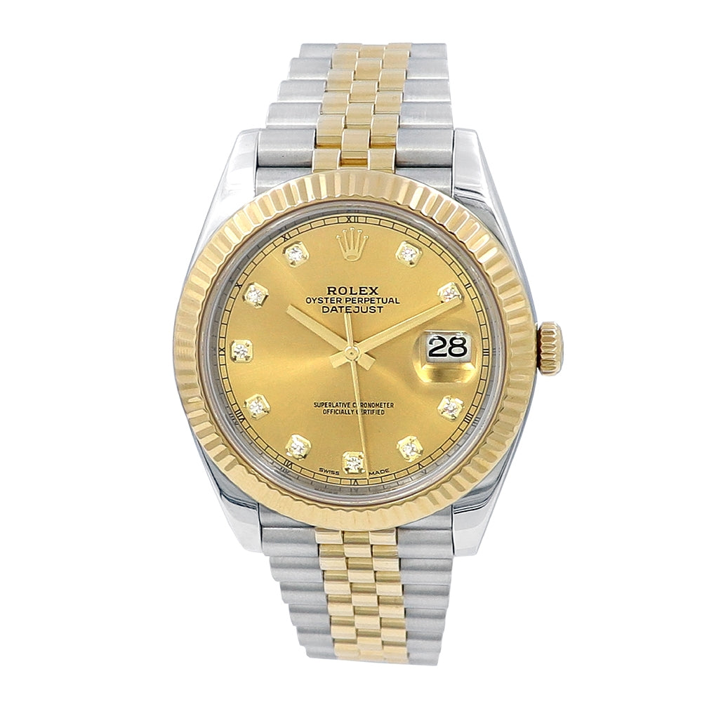 41mm Two tone "Datejust 41" 10R Diamond Dial Watch