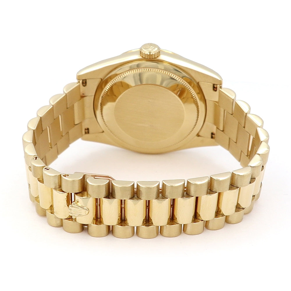 36mm 18k Yellow Gold Day-date Blue Dial Watch.