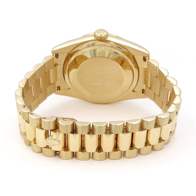 36mm 18k Yellow Gold Day-date Blue Dial Watch.