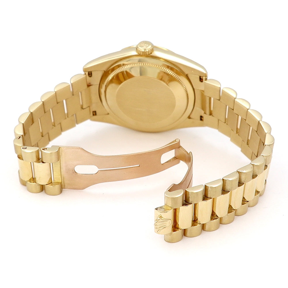36mm 18k Yellow Gold Day-date Blue Dial Watch.