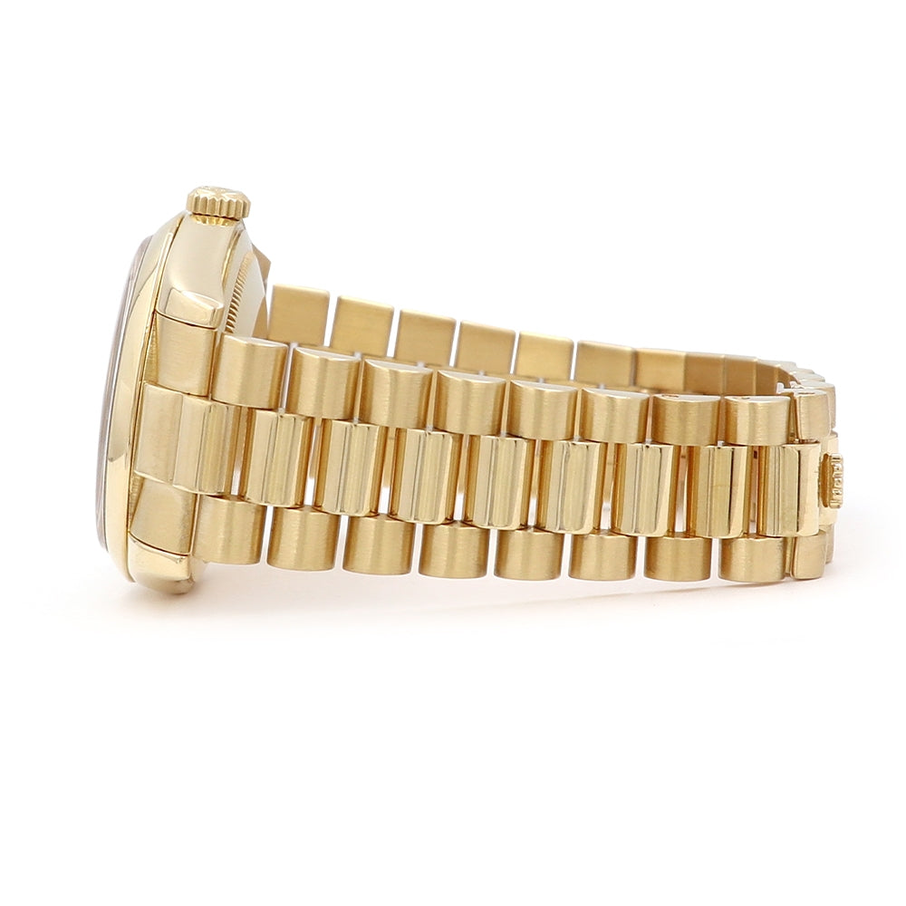 36mm 18k Yellow Gold Day-date Blue Dial Watch.