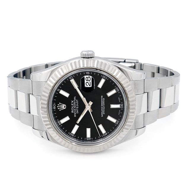 41mm Rolex Stainless Steel Datejust II Black Dial Watch