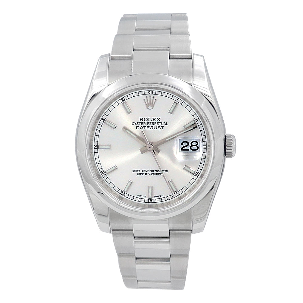 36mm Rolex Stainless Steel  Datejust Watch