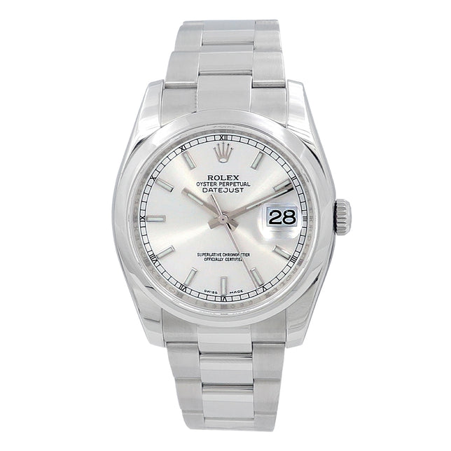 36mm Rolex Stainless Steel  Datejust Watch