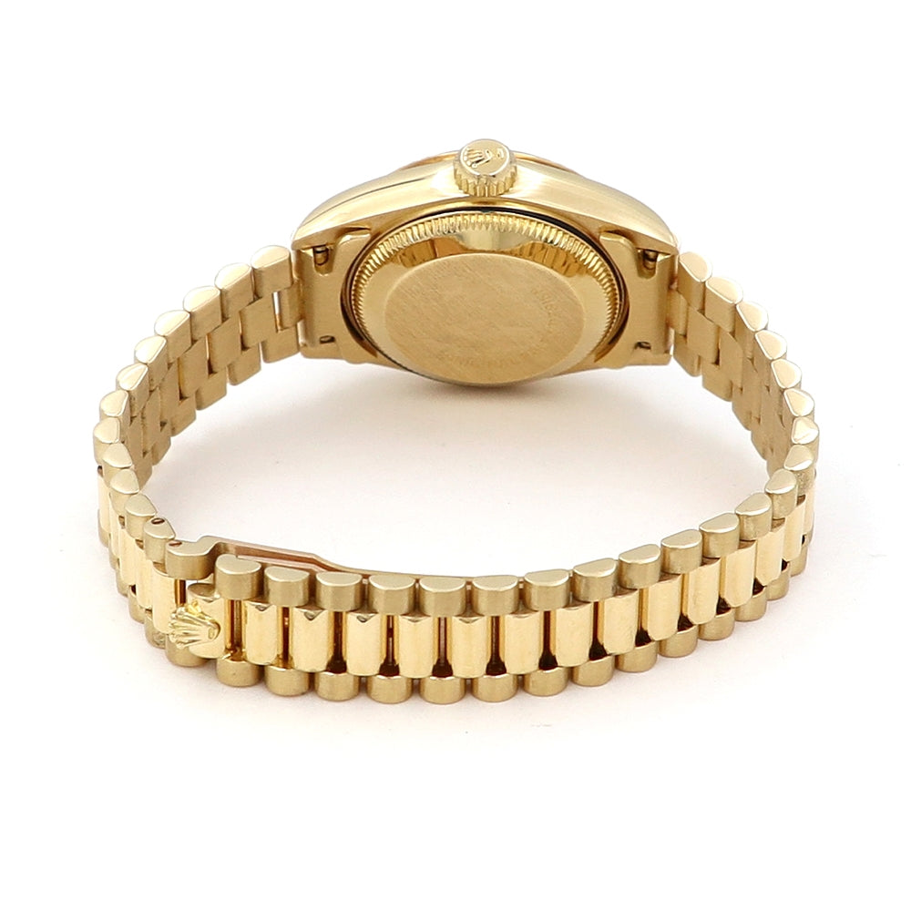 26mm 18k Yellow Gold President Band, 10R Diamond Dial Watch