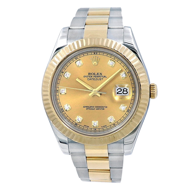 41mm Two tone Datejust II 10R Diamond Dial Watch