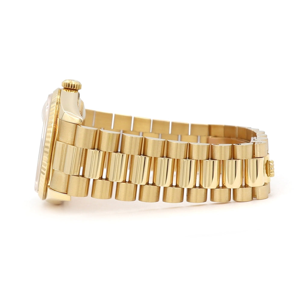 36mm 18k Yellow Gold Daydate Watch, 8+2R Diamond Dial