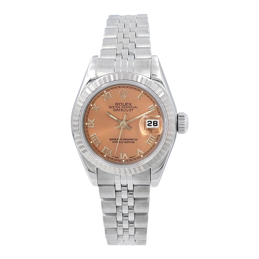 26mm Rolex Stainless Steel Datejust Salmon Dial Watch.