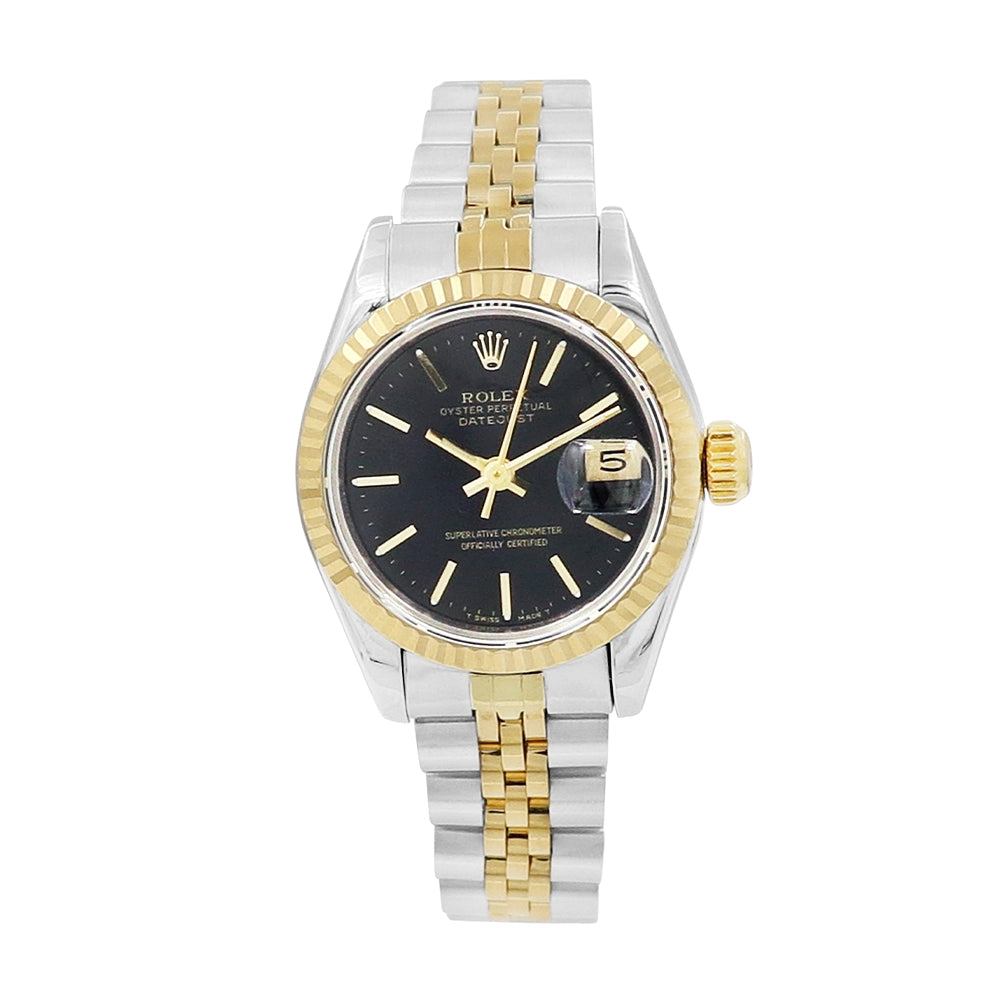 26mm Two-tone Ladies Watch Black Dial