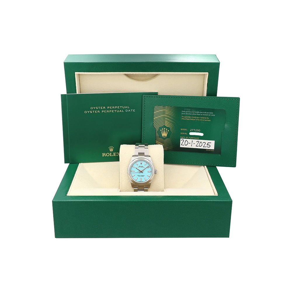 31mm Rolex Stainless Steel ,Tiffany Blue Dial Watch