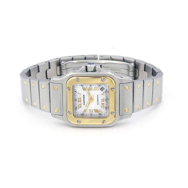 24mm Cartier 18k Yellow Gold and Stainless Steel Santos Galbee Watch