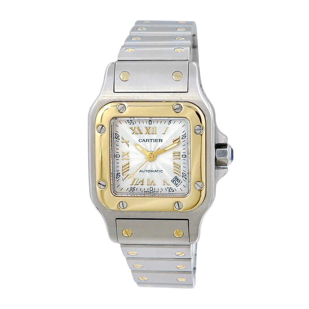 24mm Cartier 18k Yellow Gold and Stainless Steel Santos Galbee Watch