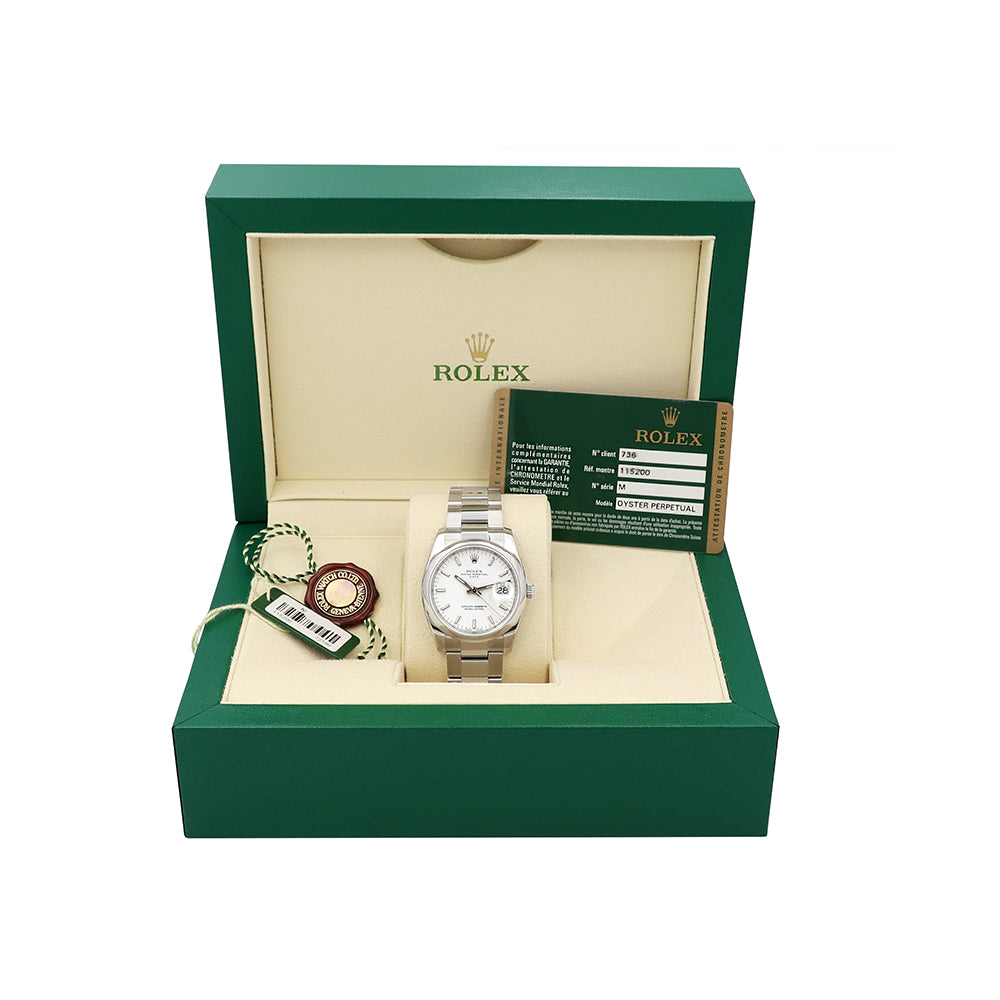 34mm Oyster Perpetual Date 115200 w/ Open Card
