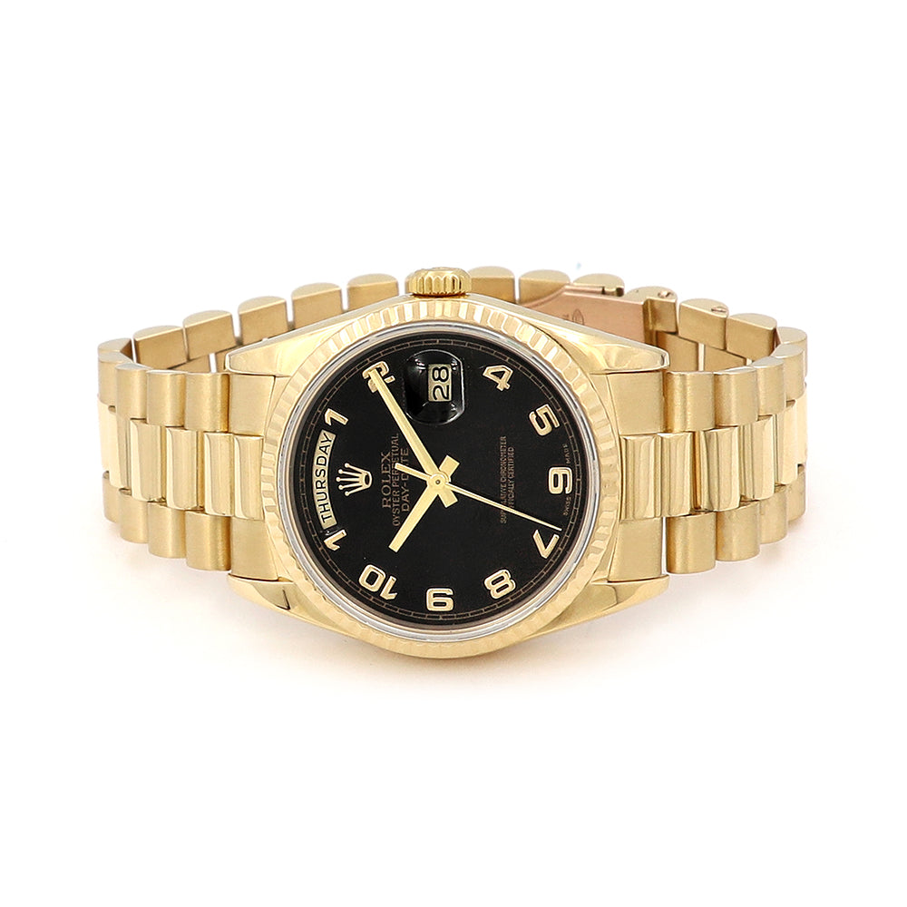 36mm Day-Date Black Dial Watch 18238