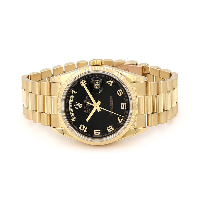 36mm Day-Date Black Dial Watch 18238