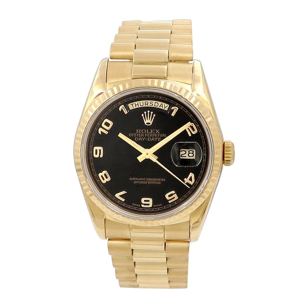 36mm Day-Date Black Dial Watch 18238