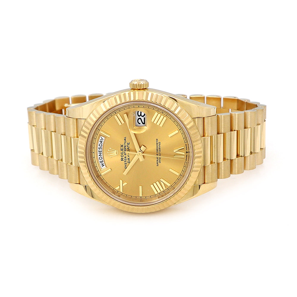40mm 18k Yellow Gold Day-Date Watch Unworn W/ Box And paper 228238