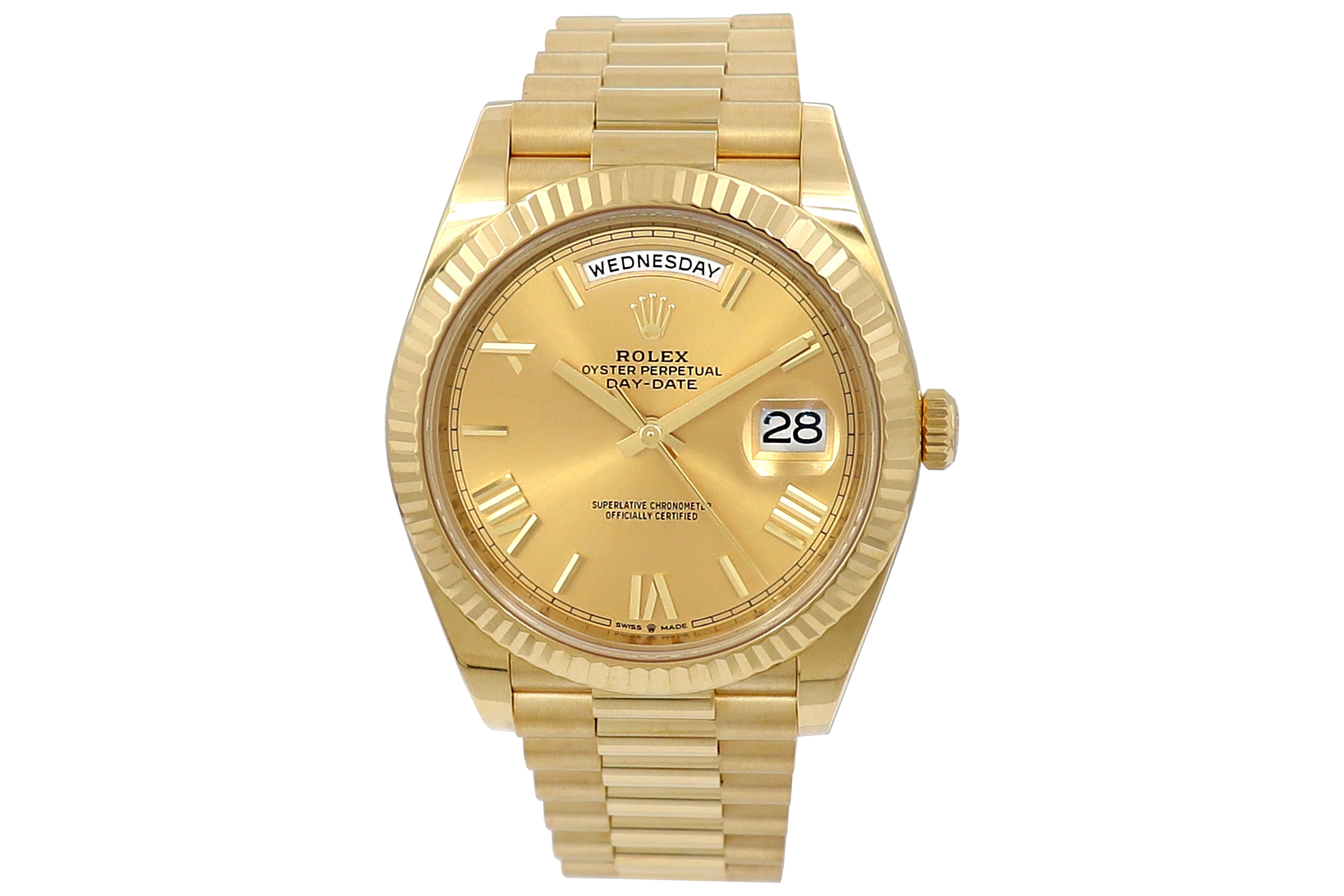 40mm 18k Yellow Gold Day-Date Watch Unworn W/ Box And paper 228238