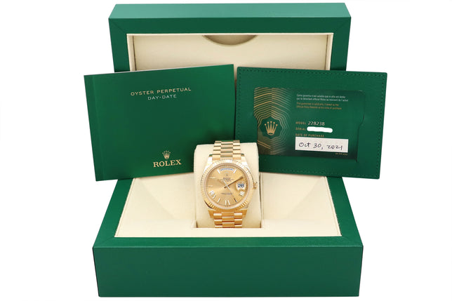 40mm 18k Yellow Gold Day-Date Watch Unworn W/ Box And paper 228238