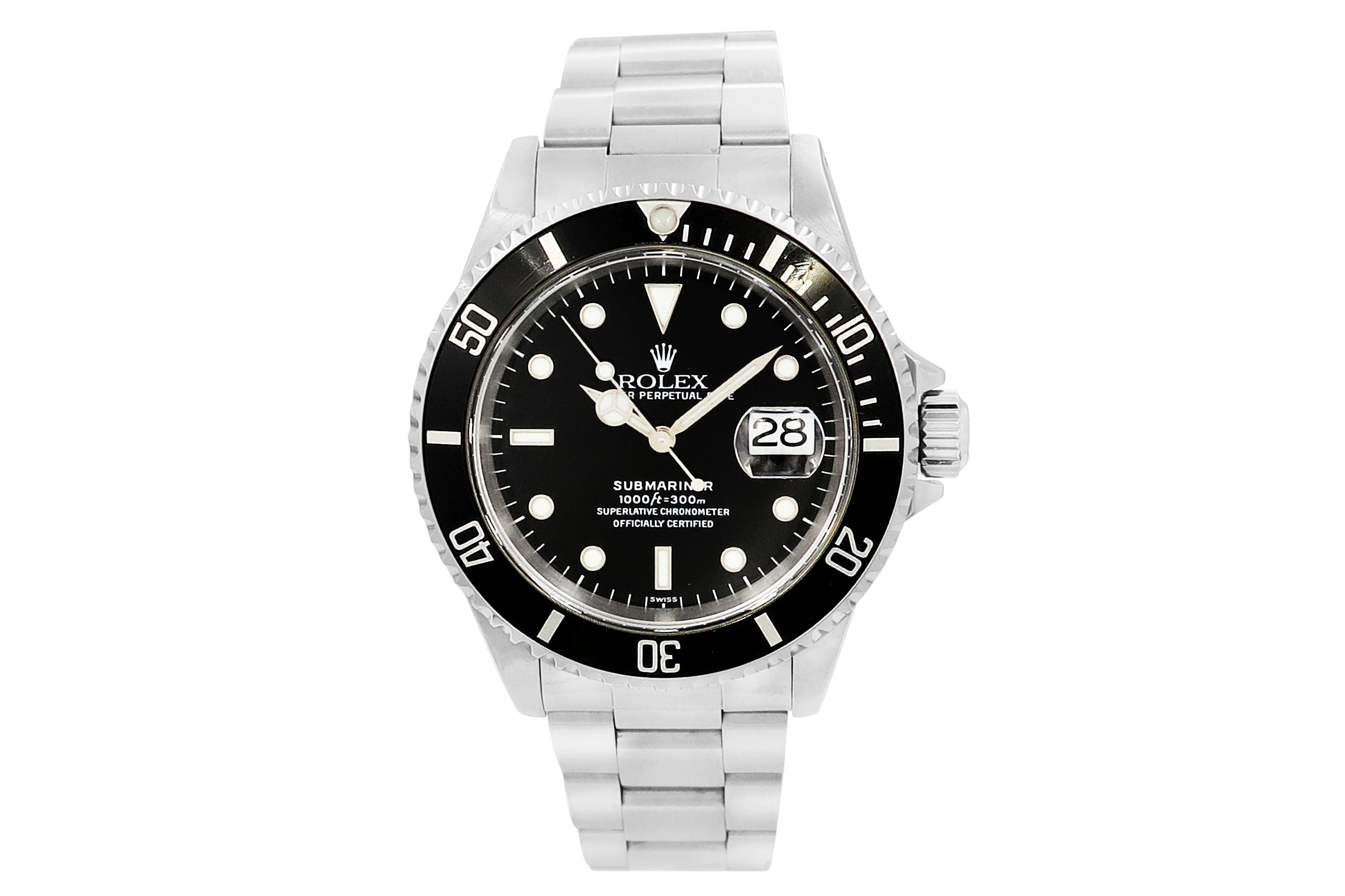 40mm Black Submariner Watch 16610 w/ Original Paper