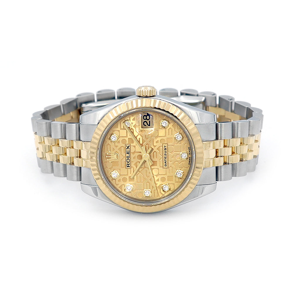 31mm Rolex Datejust Champagne Jubilee 10R Dial Watch 178273