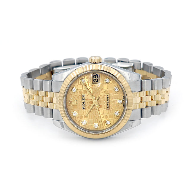 31mm Rolex Datejust Champagne Jubilee 10R Dial Watch 178273