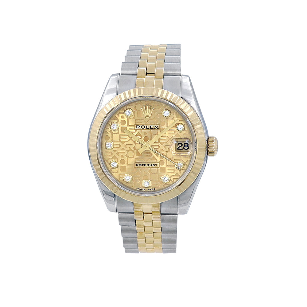 31mm Rolex Datejust Champagne Jubilee 10R Dial Watch 178273