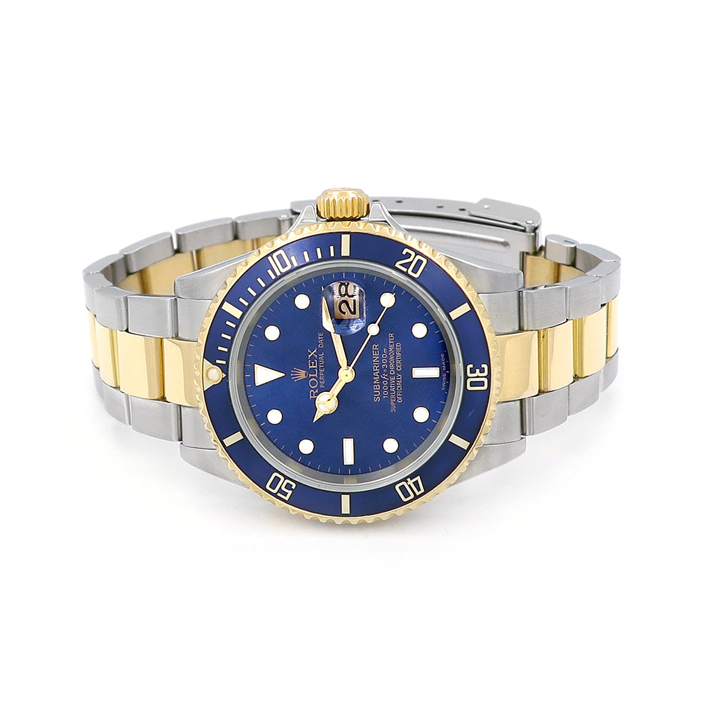 40mm Two tone Bluesy Submariner Watch 16613