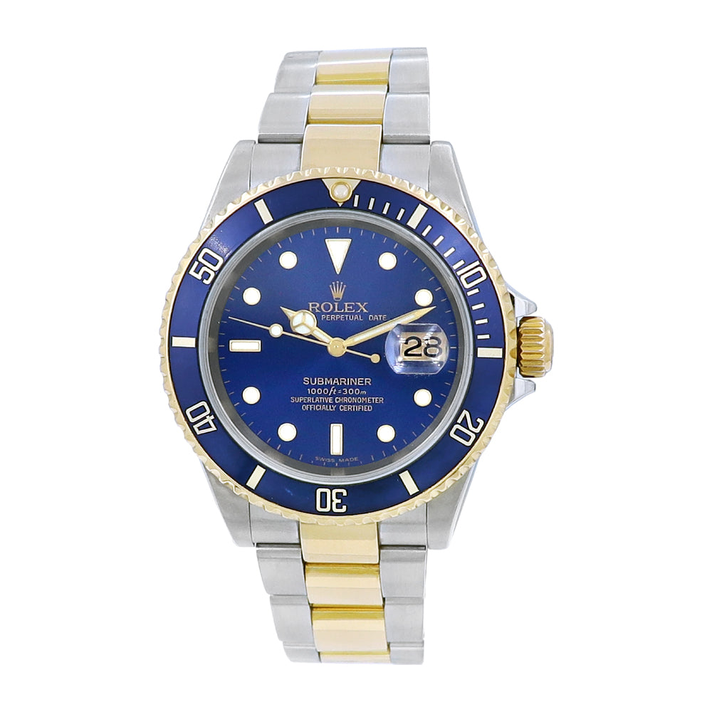 40mm Two tone Bluesy Submariner Watch 16613
