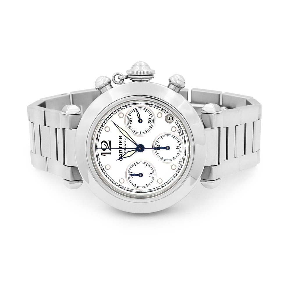 36mm Cartier Stainless Steel Pasha Chronograph Watch