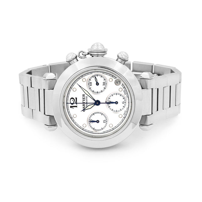 36mm Cartier Stainless Steel Pasha Chronograph Watch