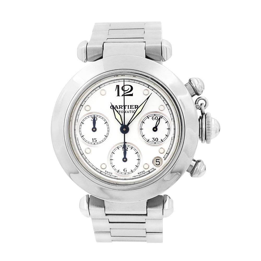36mm Cartier Stainless Steel Pasha Chronograph Watch