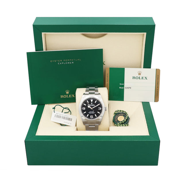 39mm Rolex Stainless Steel Explorer Watch 214270