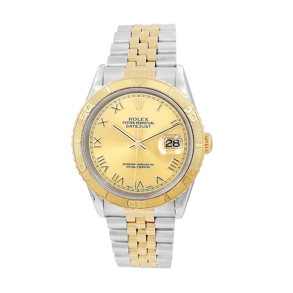 36mm Rolex 18k Yellow Gold and Stainless Steel Datejust Watch