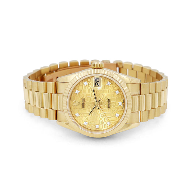 31mm Rolex 18k Yellow Gold Datejust Watch