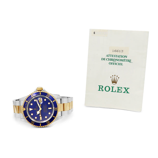 40mm Rolex 18k Yellow Gold and Stainless Steel Submariner Watch
