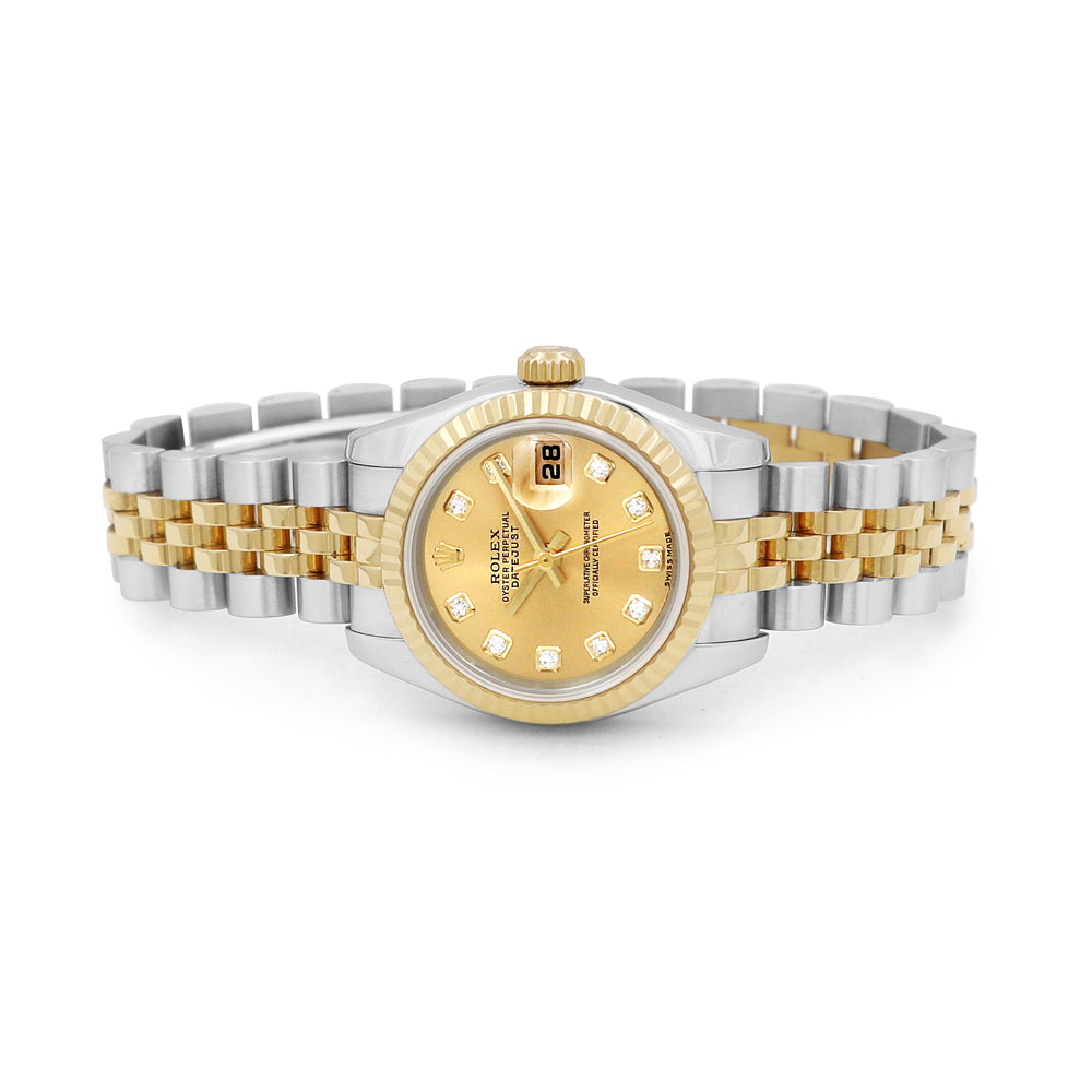 26mm Rolex 18k Yellow Gold and Stainless Steel Datejust Watch