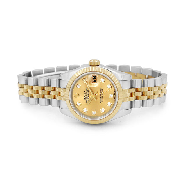 26mm Rolex 18k Yellow Gold and Stainless Steel Datejust Watch