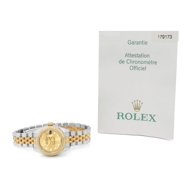 26mm Rolex 18k Yellow Gold and Stainless Steel Datejust Watch