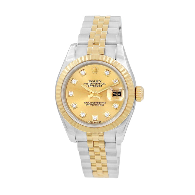 26mm Rolex 18k Yellow Gold and Stainless Steel Datejust Watch